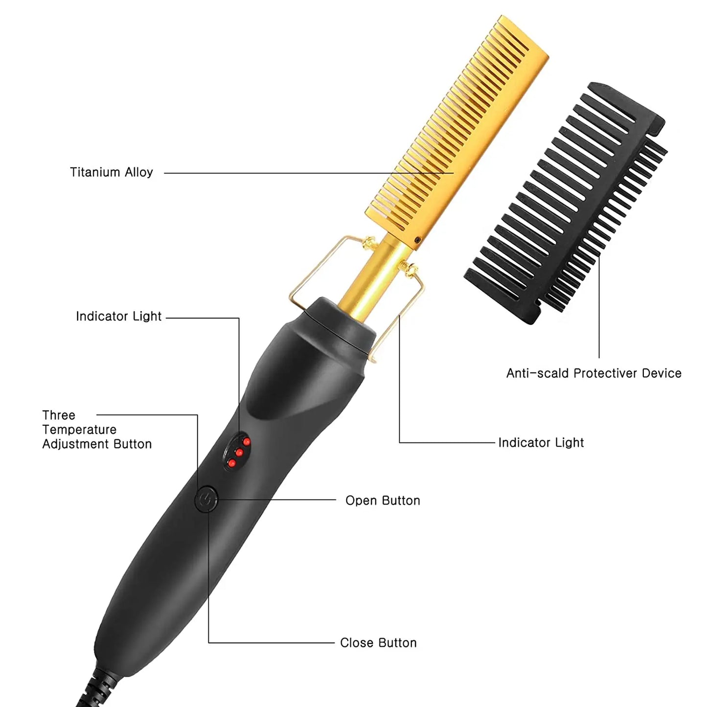 2 in1 Hot Comb Hair Straightener