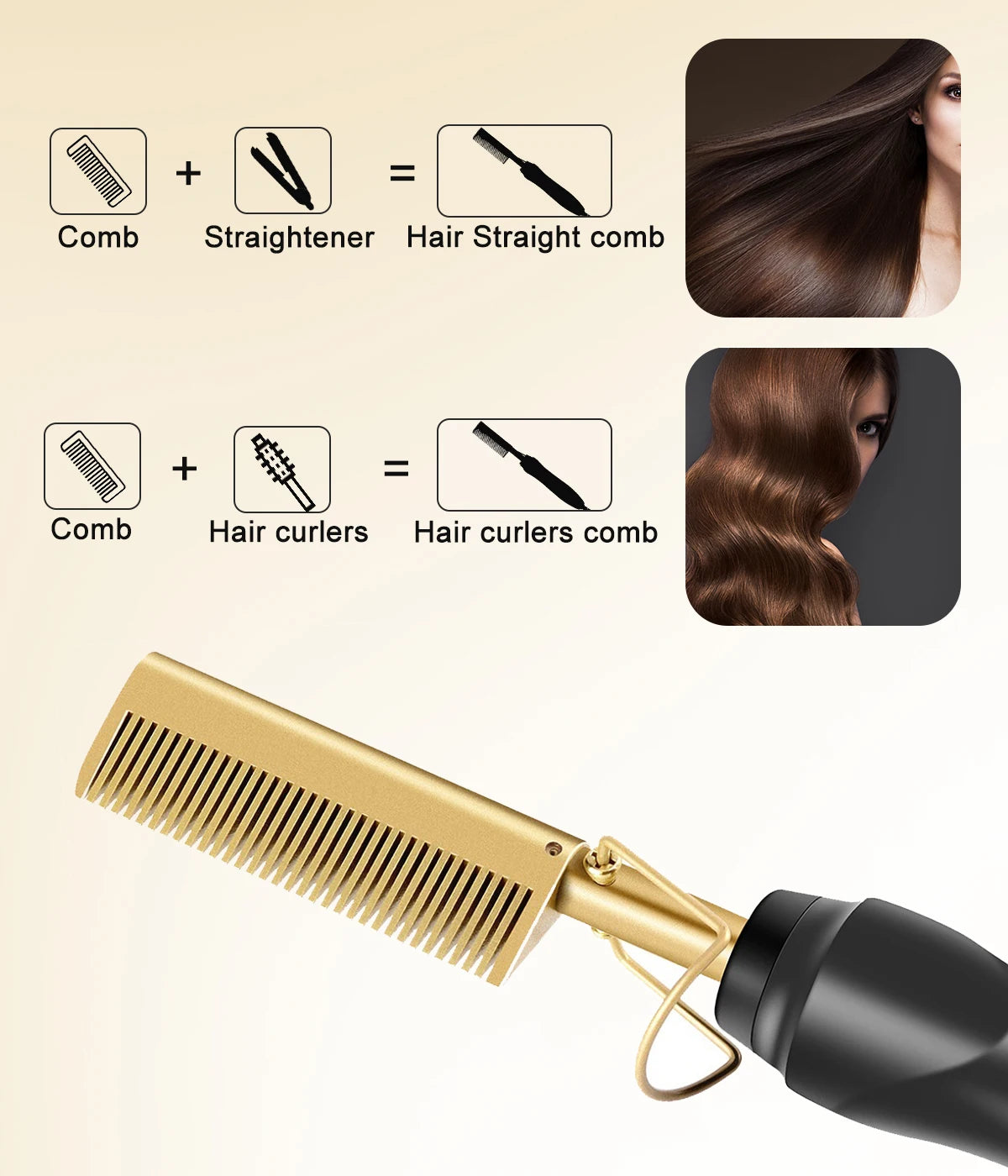 2 in1 Hot Comb Hair Straightener