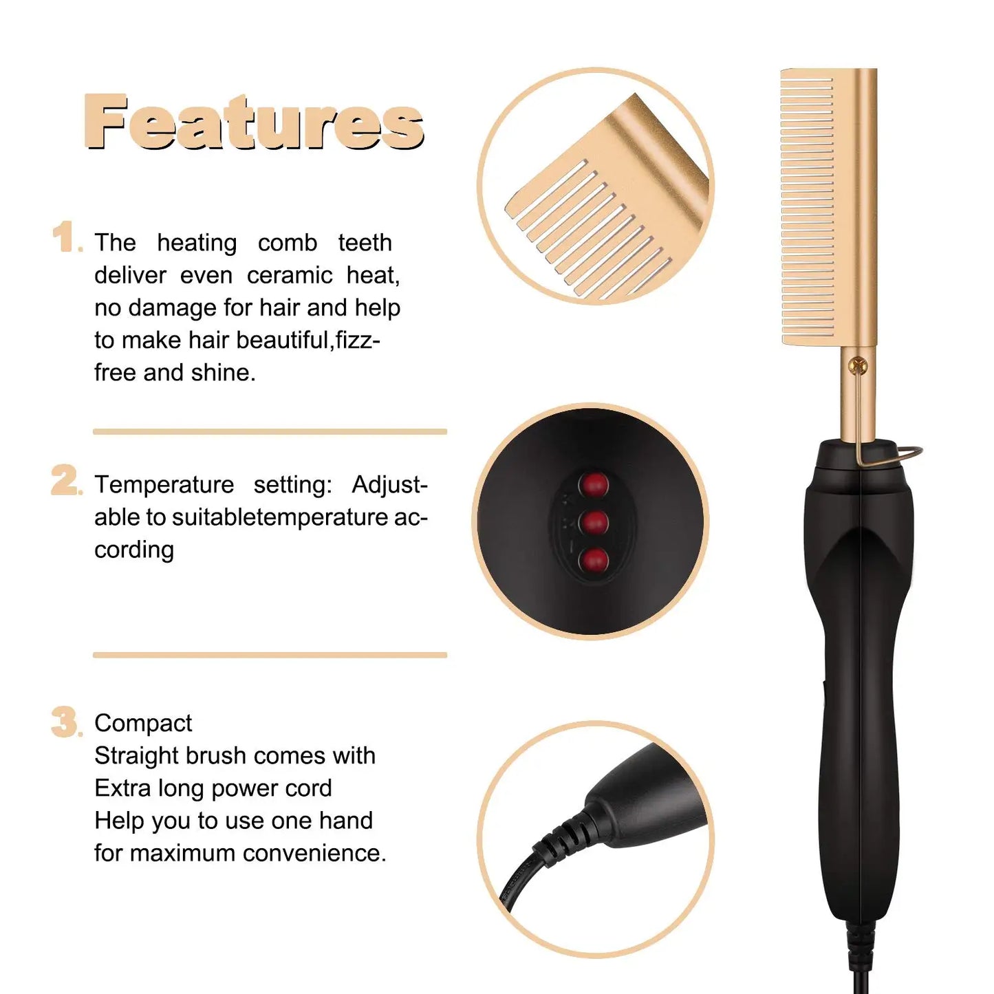 2 in1 Hot Comb Hair Straightener