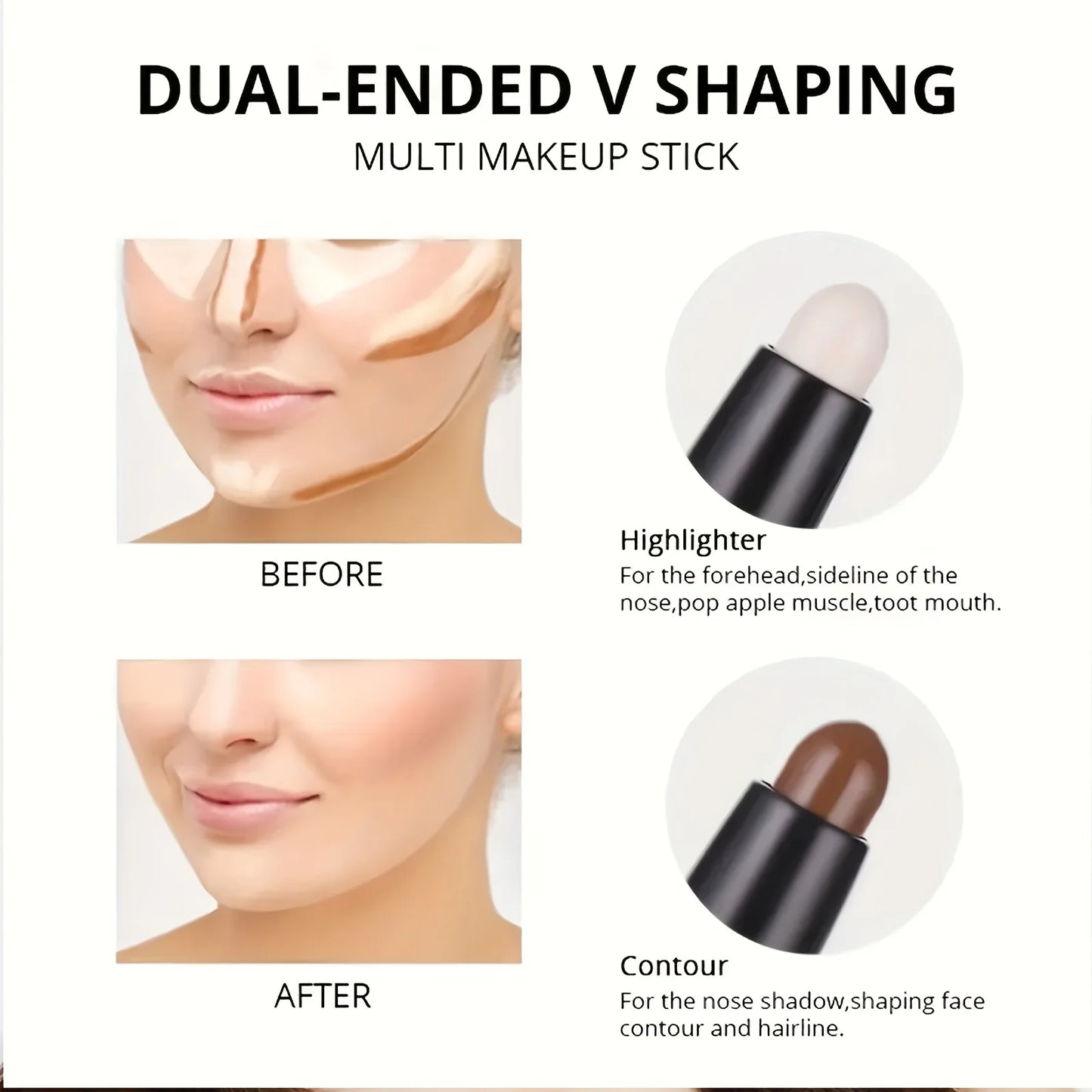 facial shadow and brownze makeup stick